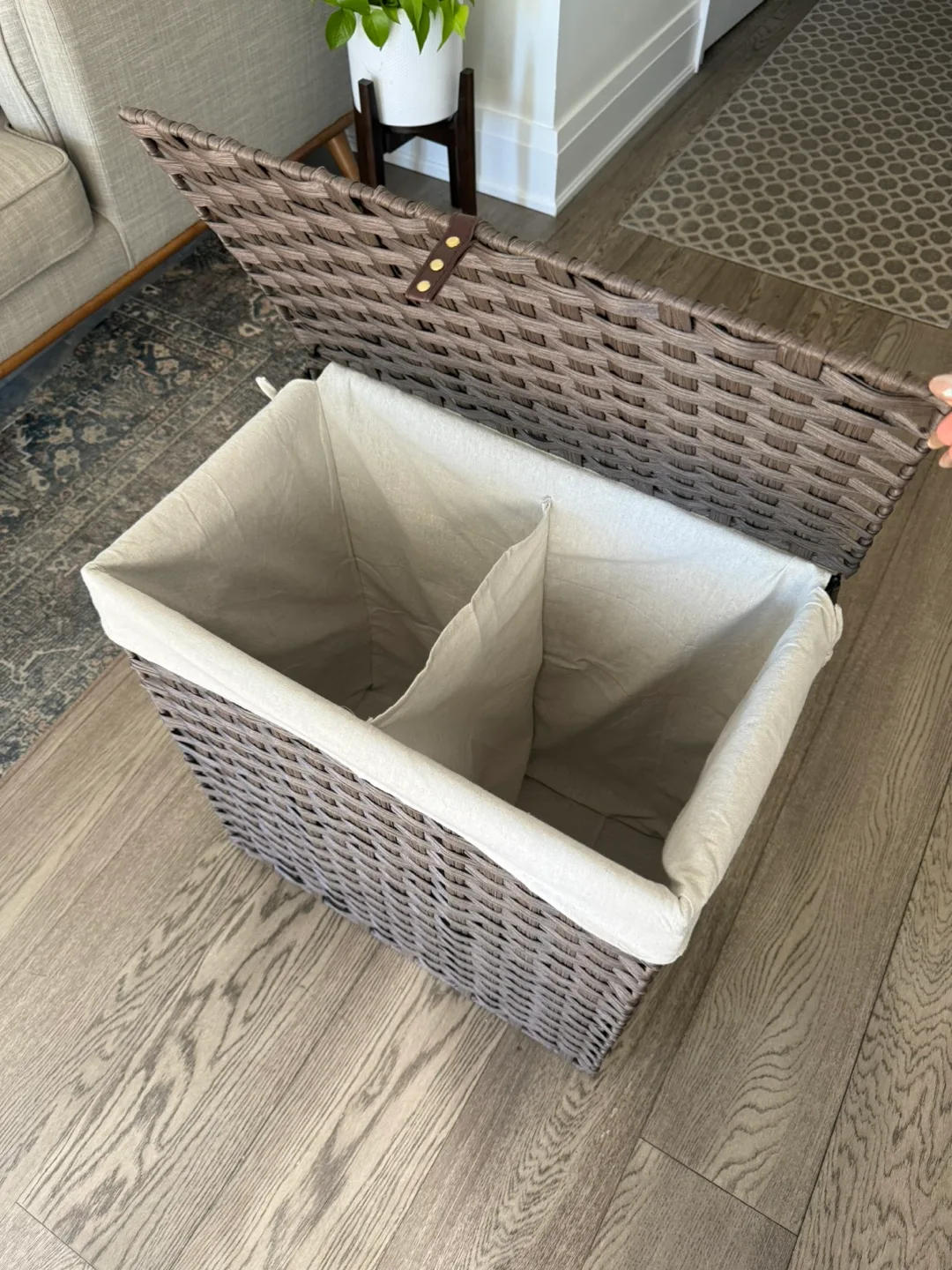 Brown Laundry Hamper + 2 liner bags thumbnail