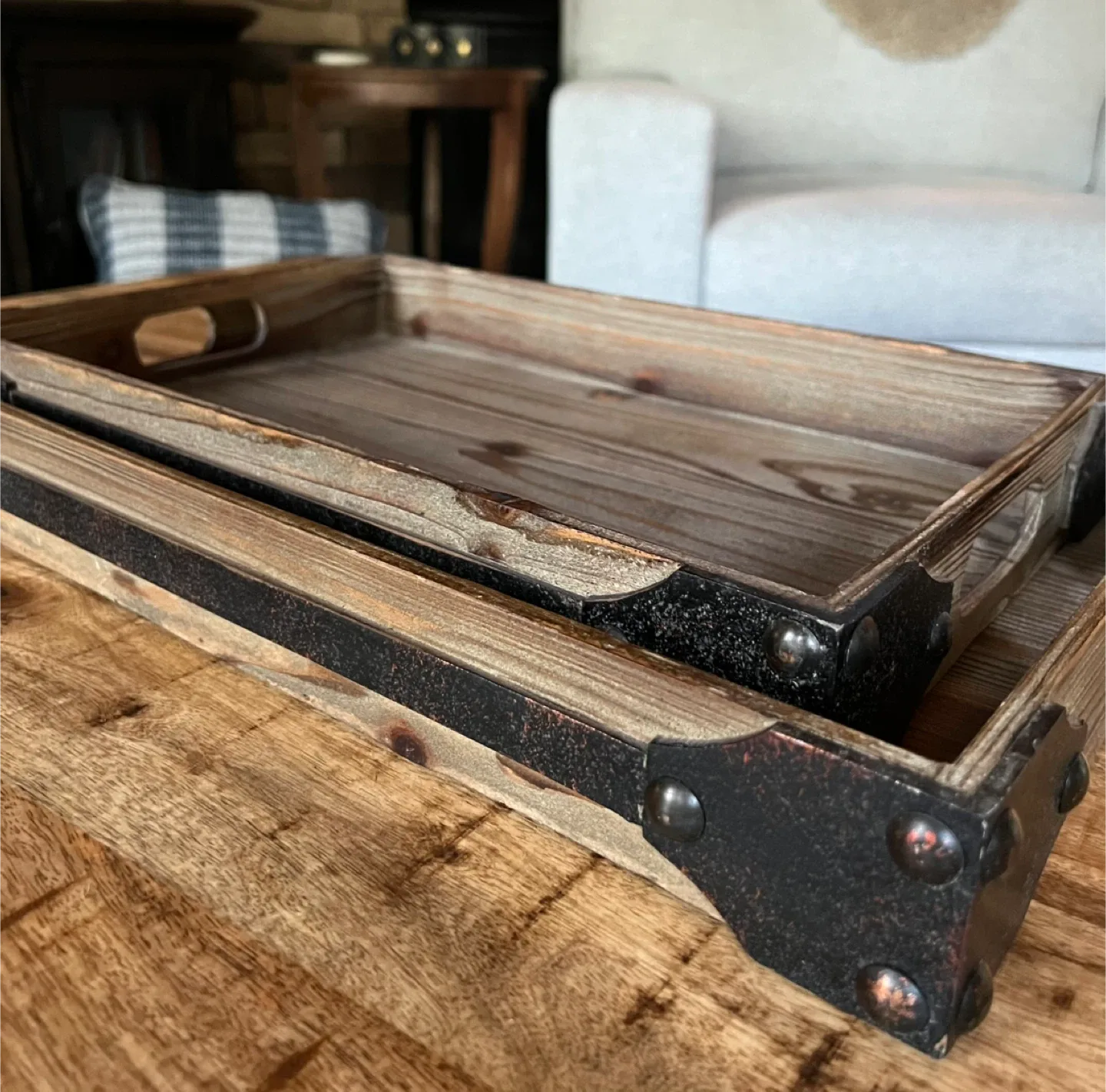 Rustic Wooden Serving Trays thumbnail