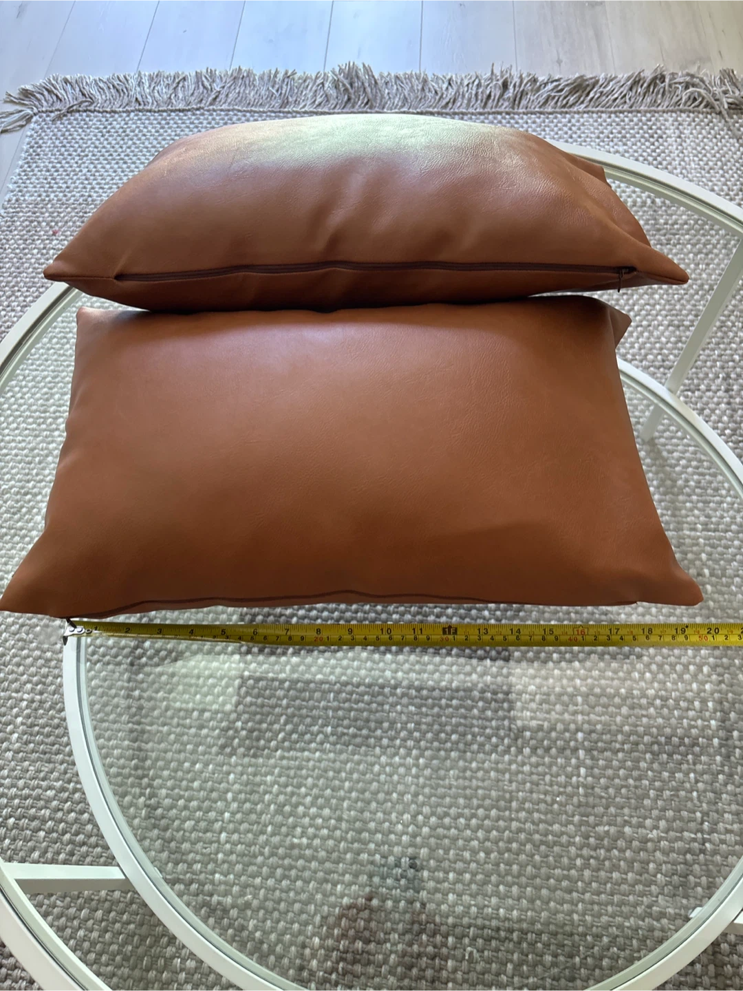 Brown Faux Leather Pillow covers (Set of 2) - photo 2