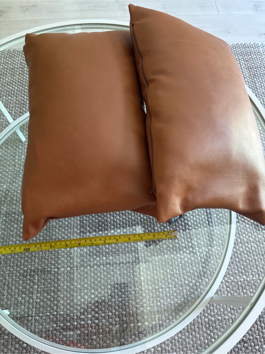 Brown Faux Leather Pillow covers (Set of 2) - photo 3