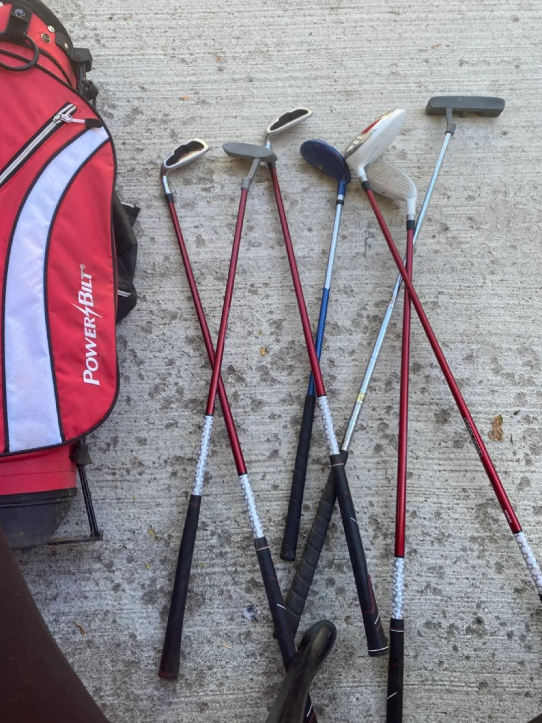Assorted Golf Clubs & PowerBilt Bag thumbnail