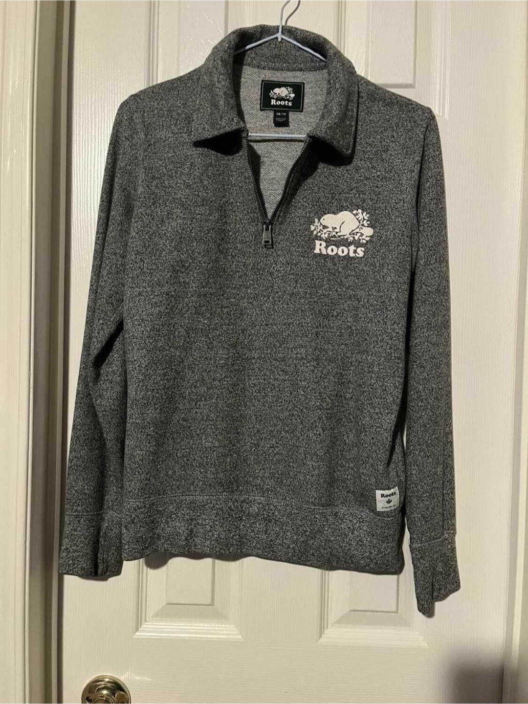 Roots XS/TP Grey 1/4 Zip Pullover