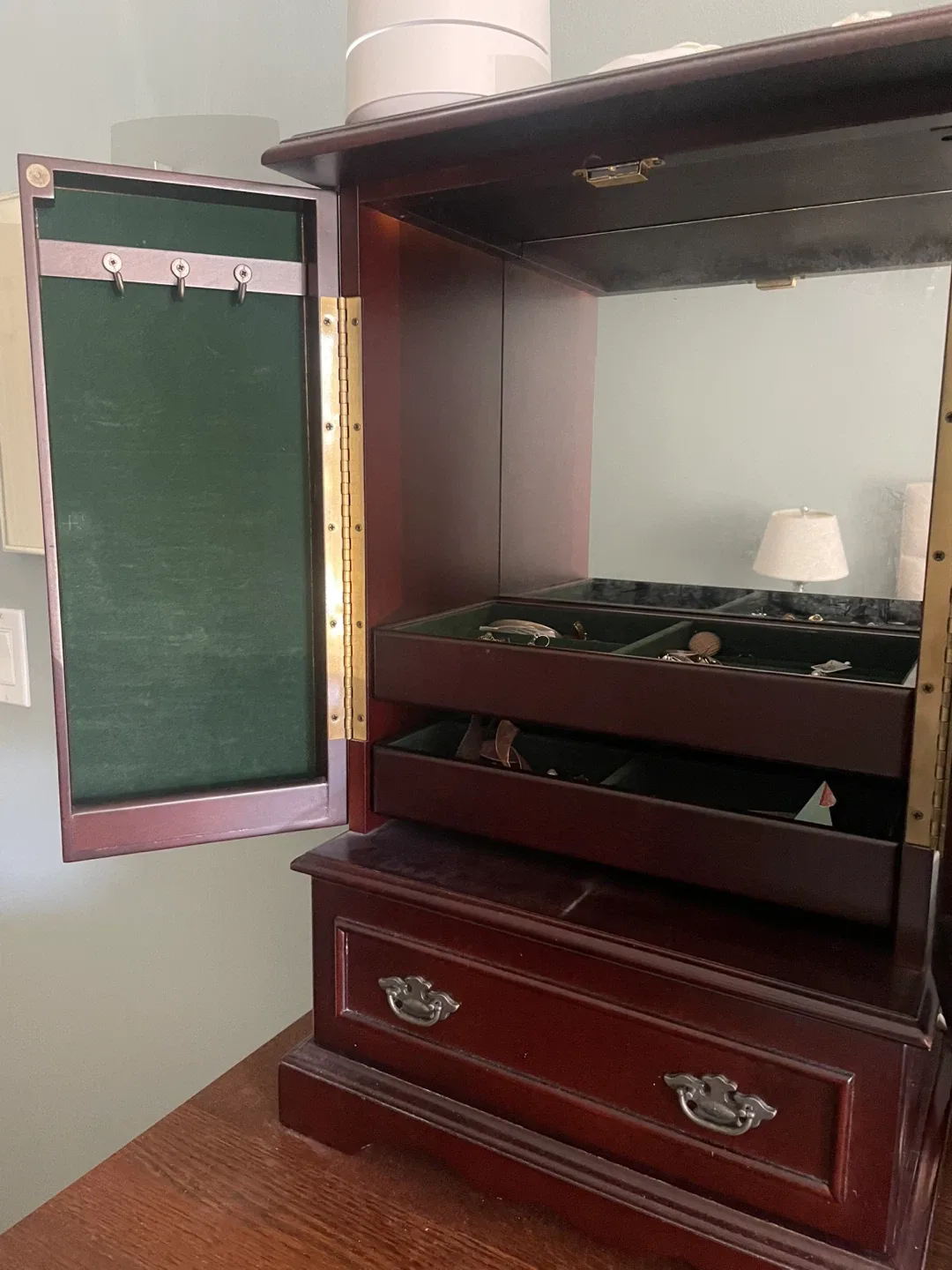 Bombay Jewelry Armoire Cabinet - Dark Wood image indicator(2)