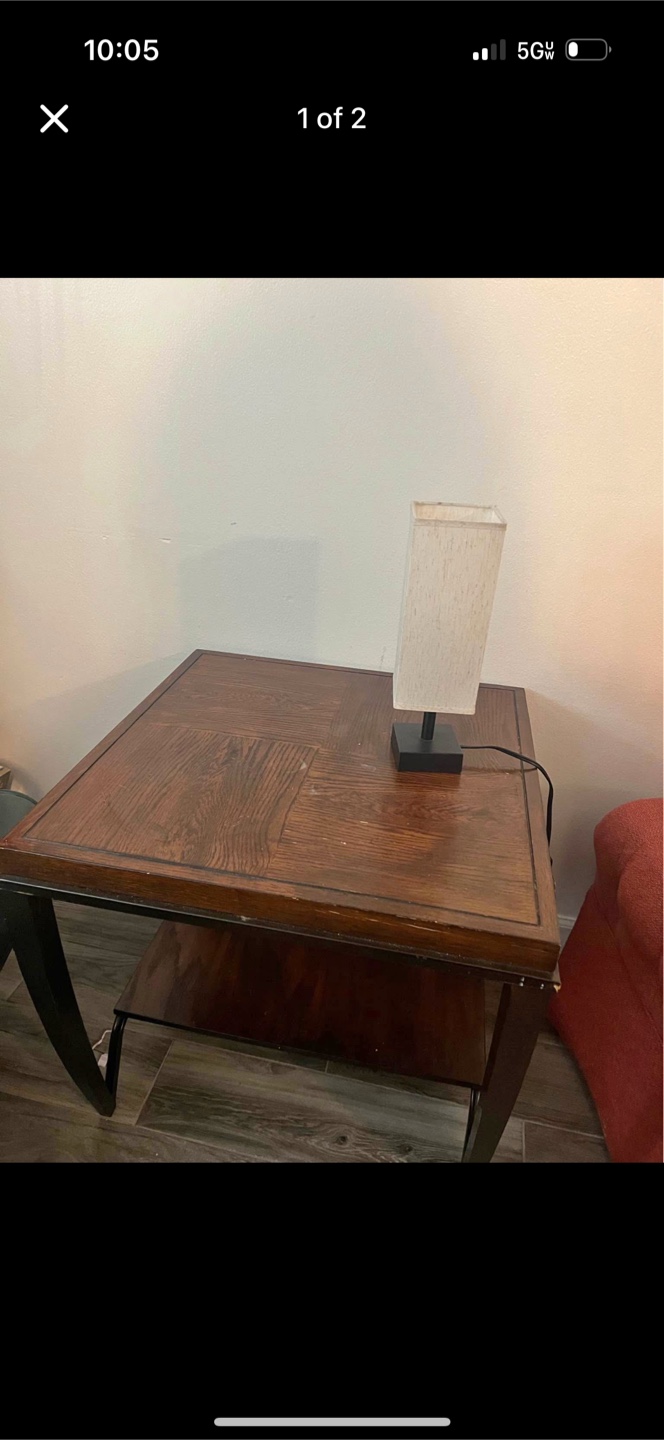 Wood coffee table and end table . 2 pieces total . - photo 2