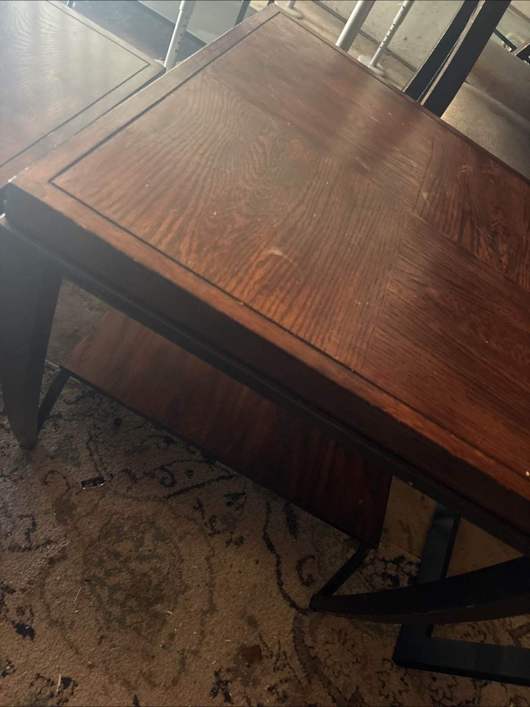 Wood coffee table and end table . 2 pieces total . - photo 4