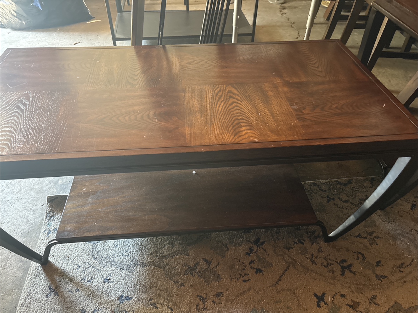 Wood coffee table and end table . 2 pieces total . - photo 3