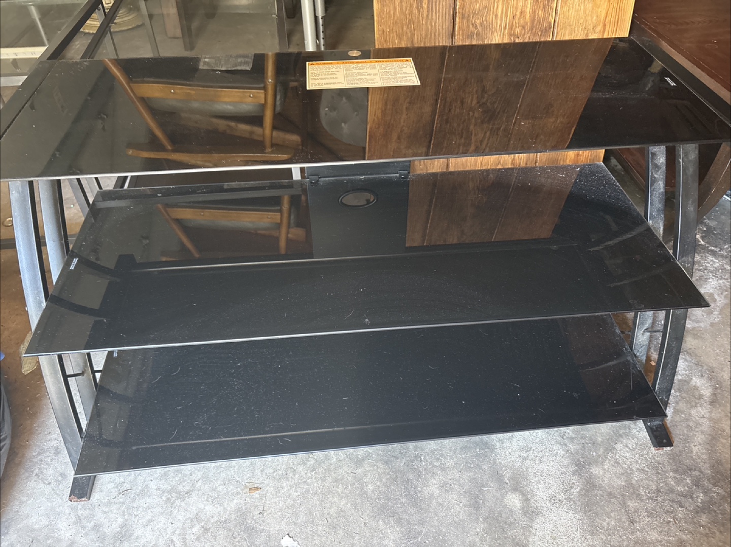 Glass tv stand