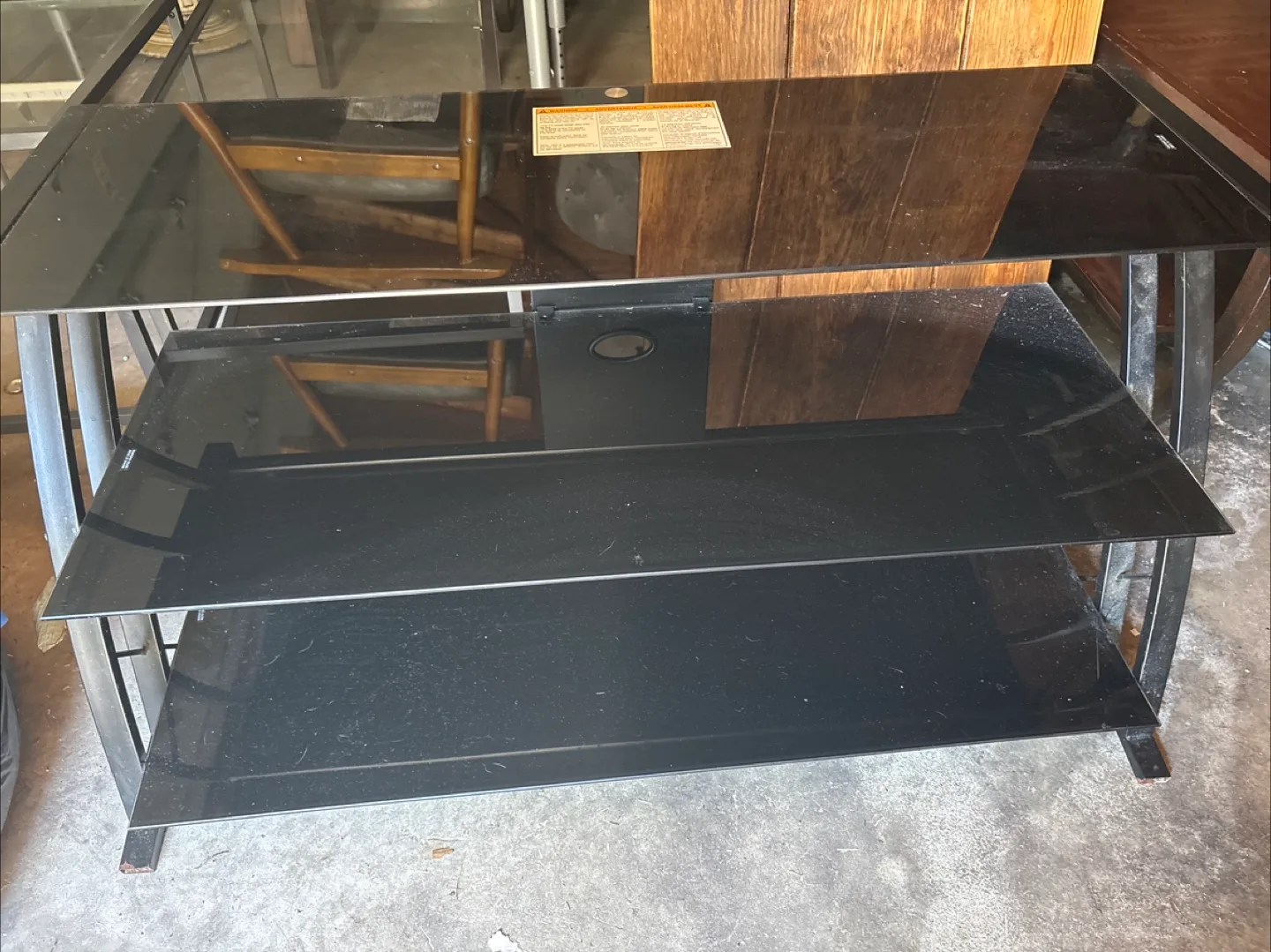 Glass tv stand thumbnail