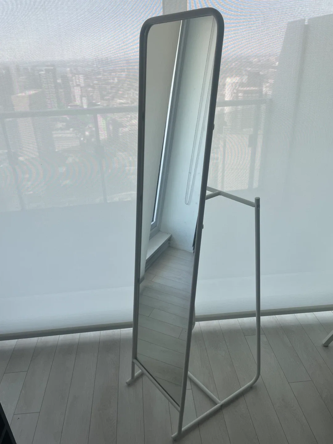 IKEA Knapper - Standing Mirror with Rack - White