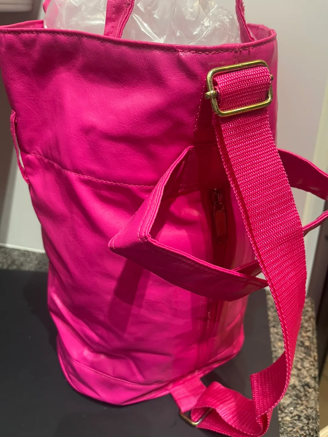 REDUCED - Hot Pink Tote Bag - extremely light weight image indicator(4)