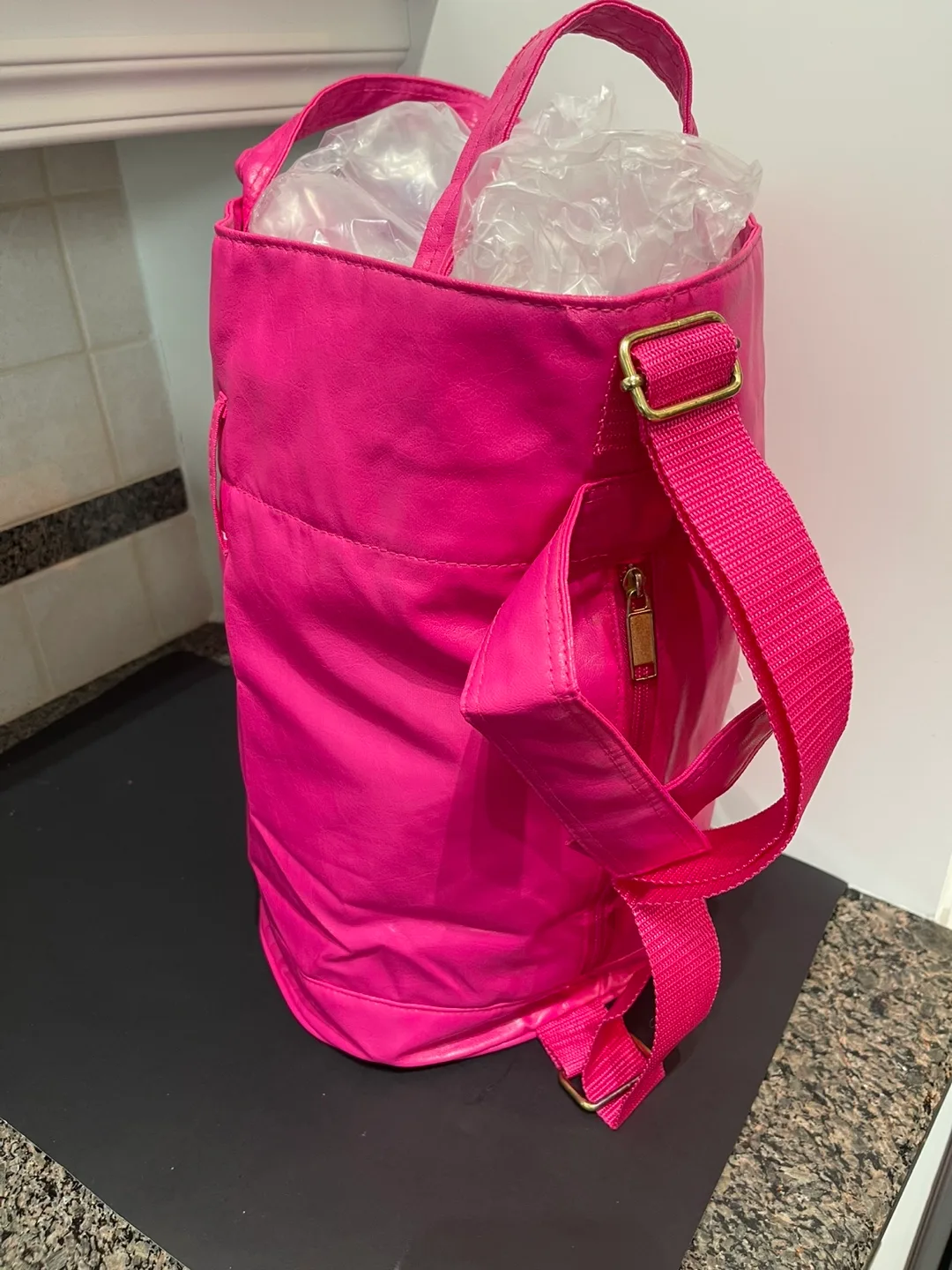REDUCED - Hot Pink Tote Bag - extremely light weight image indicator(3)