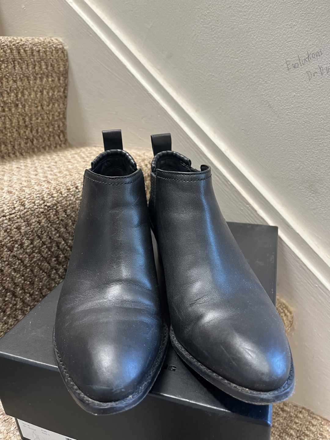 Alexander Wang Black Leather Ankle Boots Size 37 - photo 2