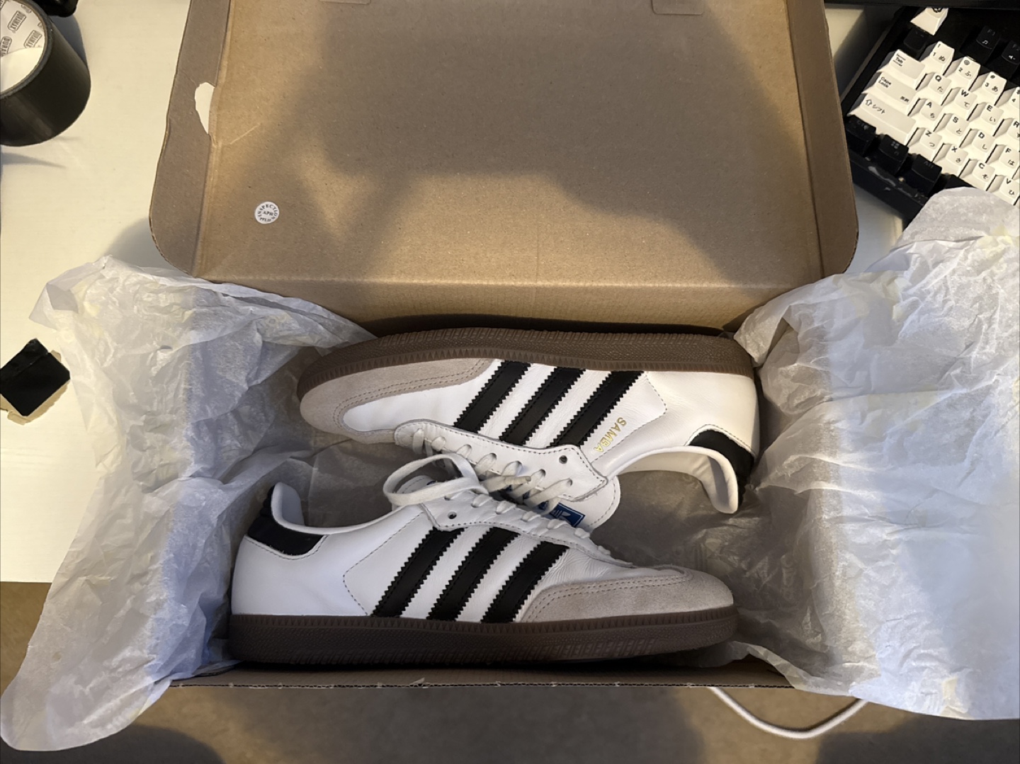 Adidas Samba OG J White/Black Size 6.5 Youth