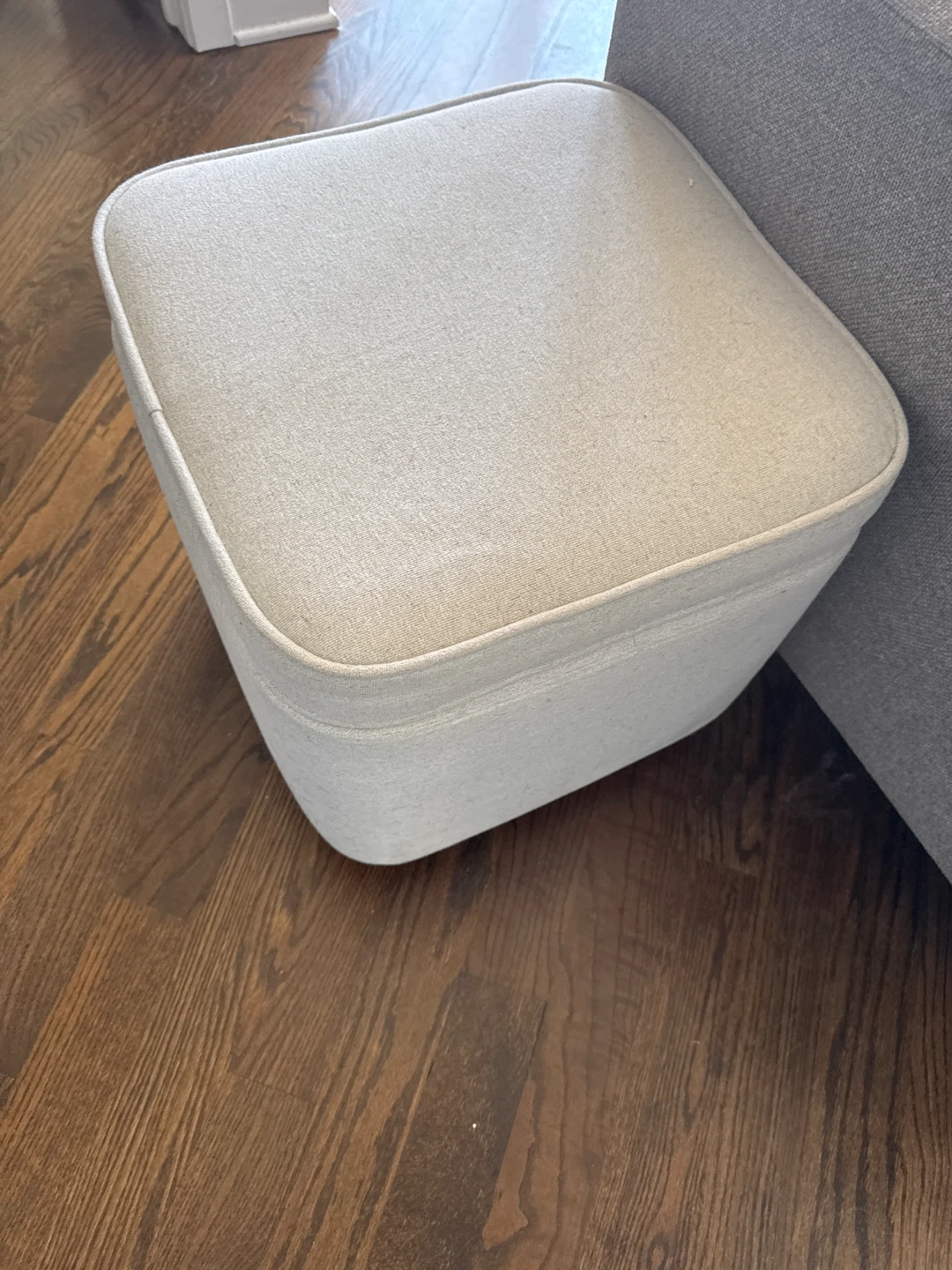 Beige Storage Ottoman - photo 2