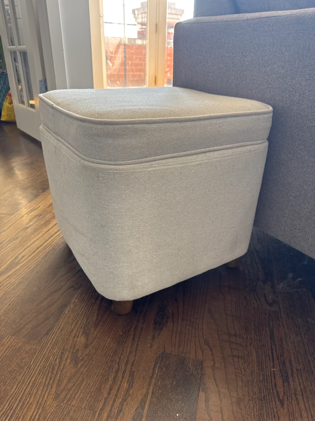 Beige Storage Ottoman
