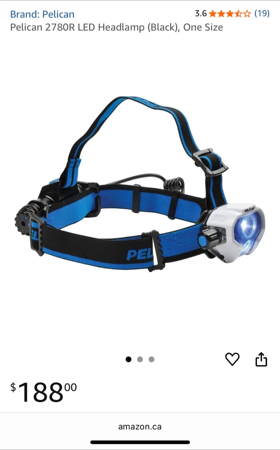 Pelican 2780R LED Headlamp (Black) - New in Box. image indicator(3)