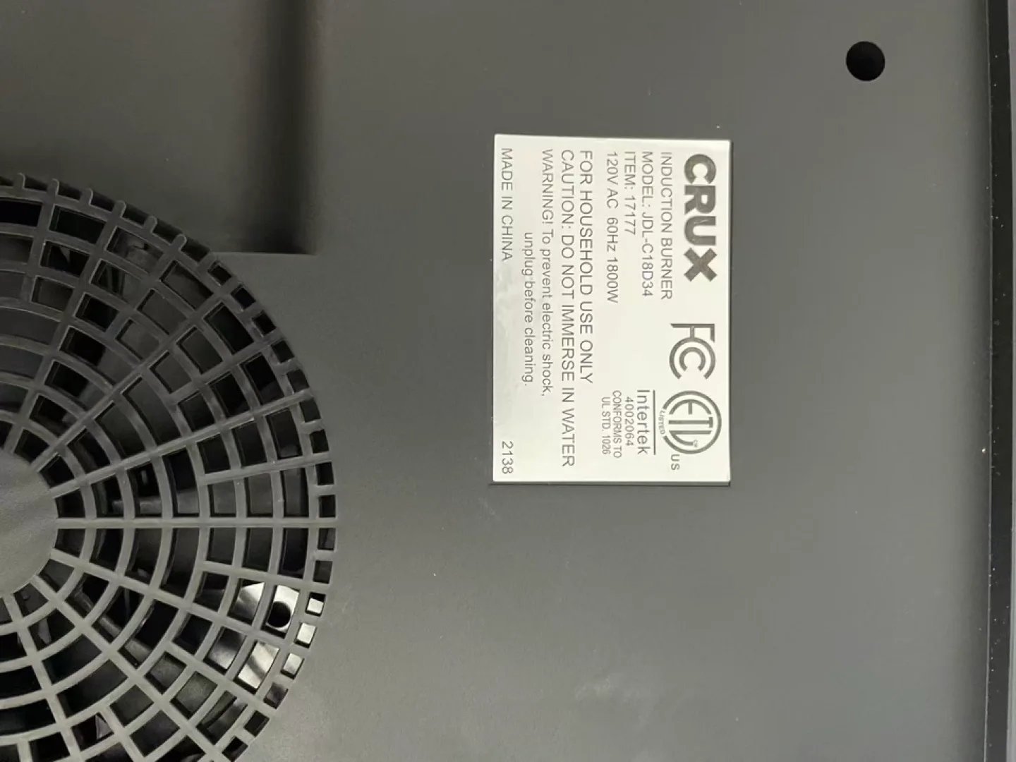 CRUX Induction Burner JDL-C18D34 image indicator(2)