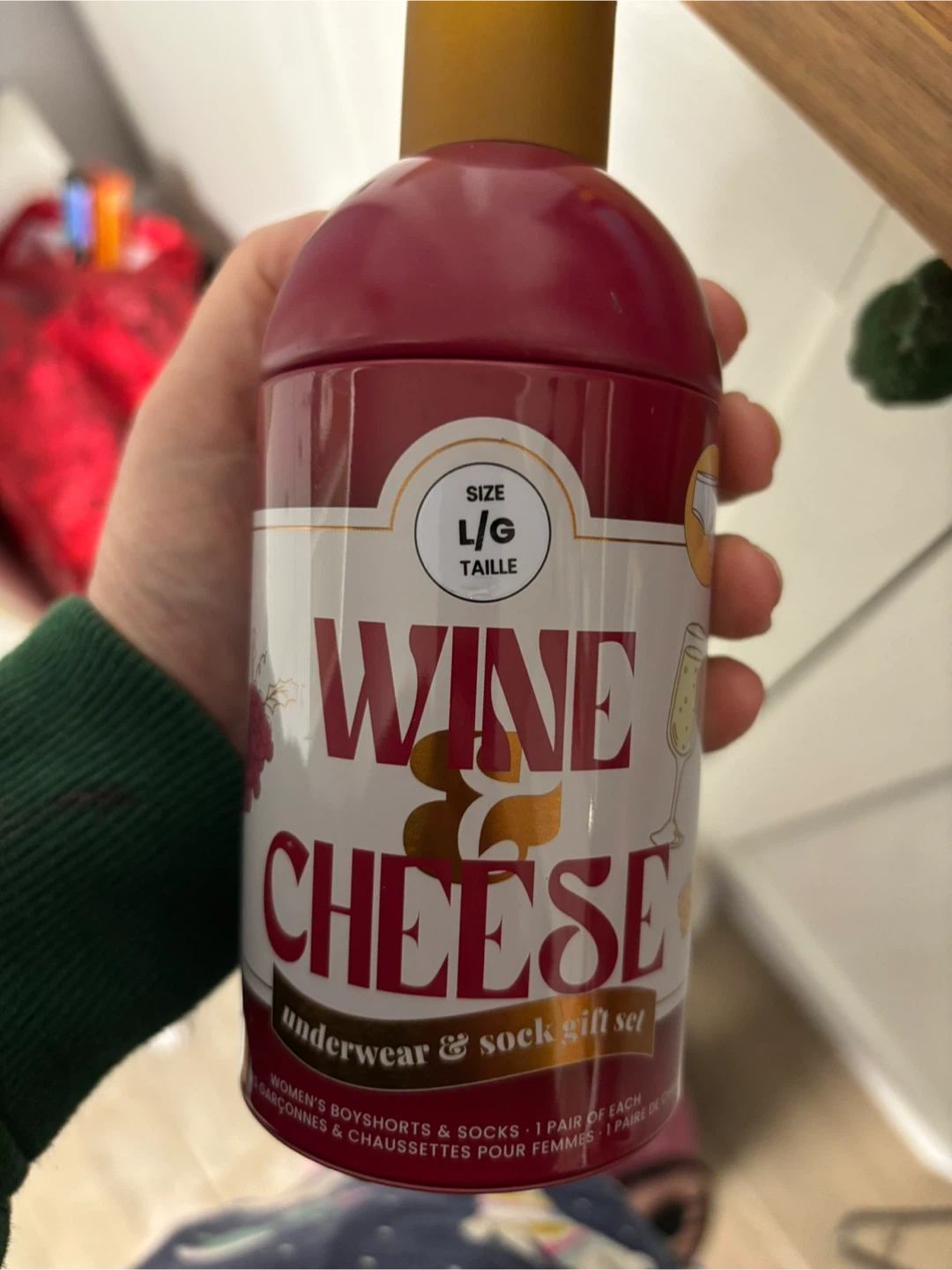 Wine & Cheese Underwear & Sock Gift Set - L/G
