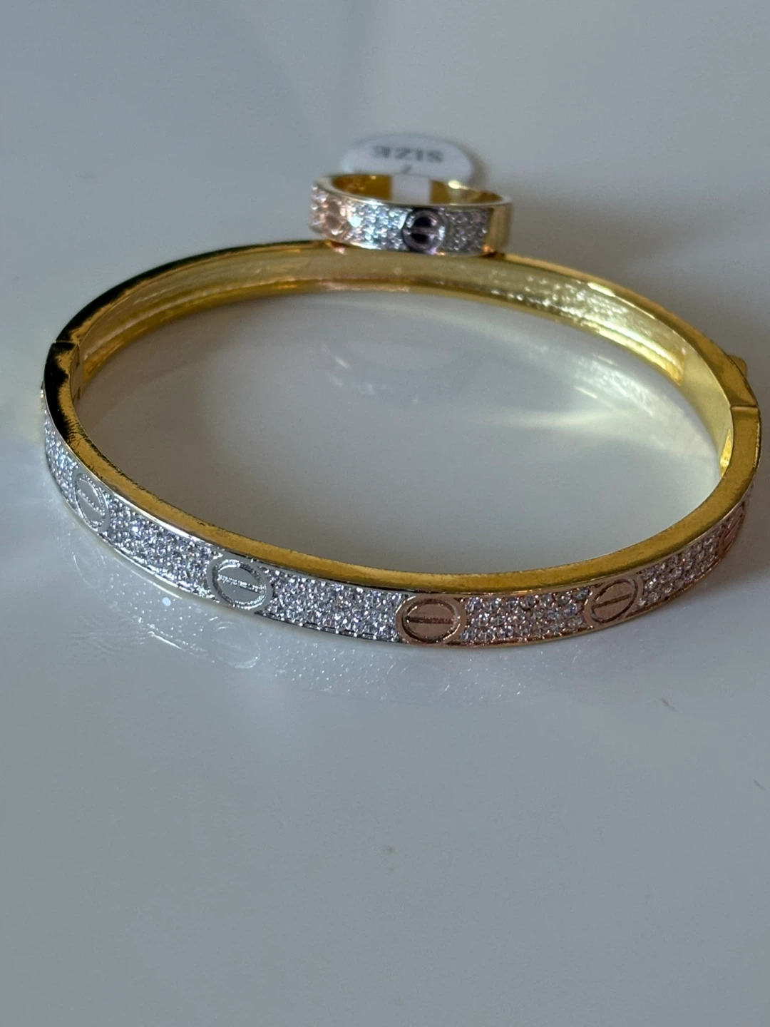 Cartier Style Bangle & Ring Set