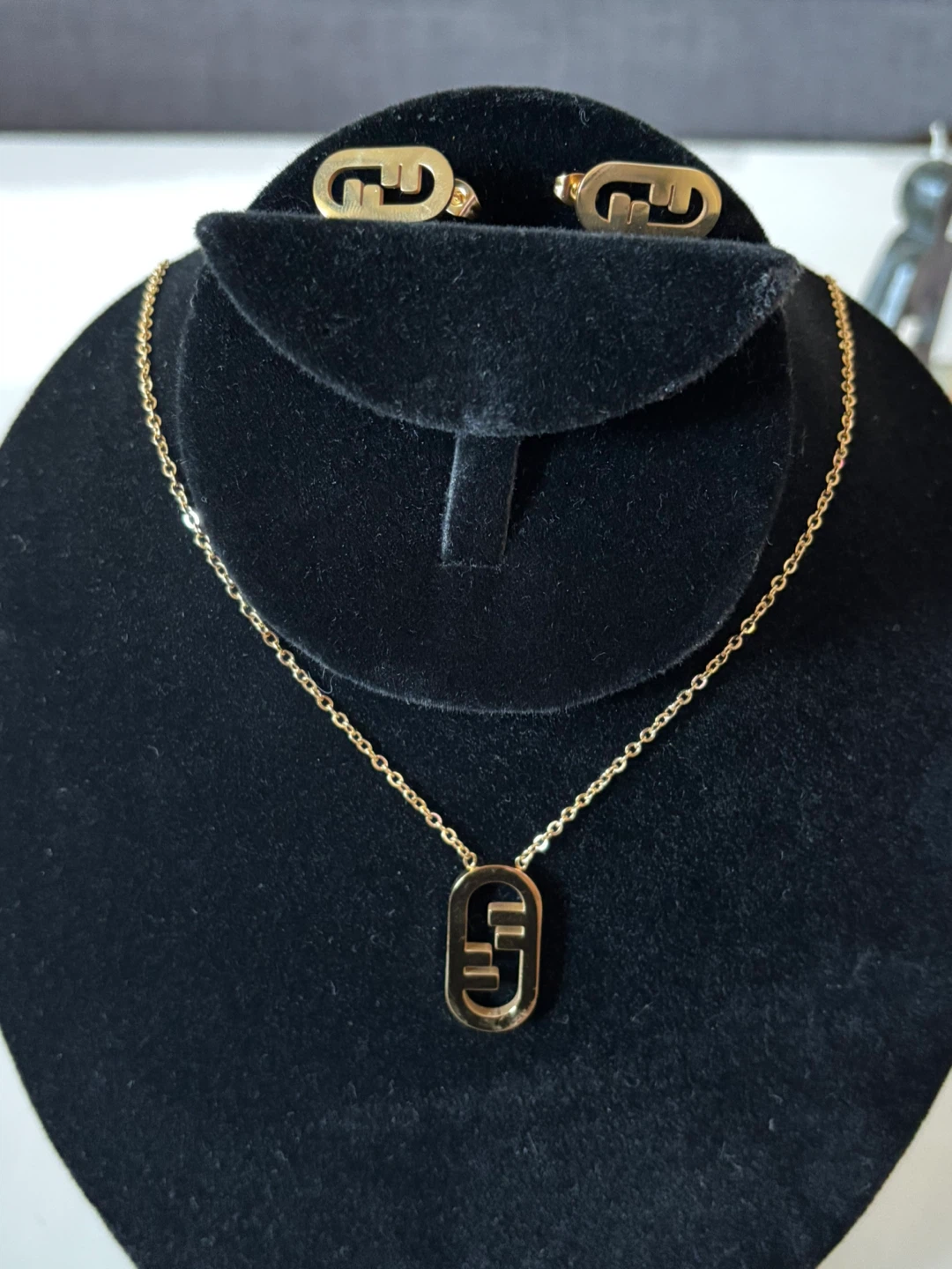 Fendi Gold plated Necklace & Earring Set