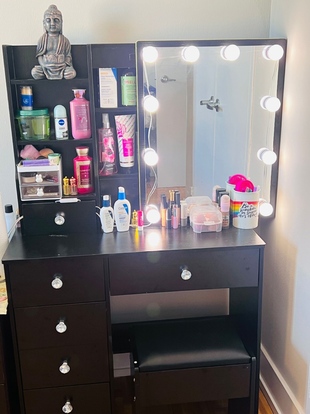 Dressor with Lighted Mirror & Stool - photo 2