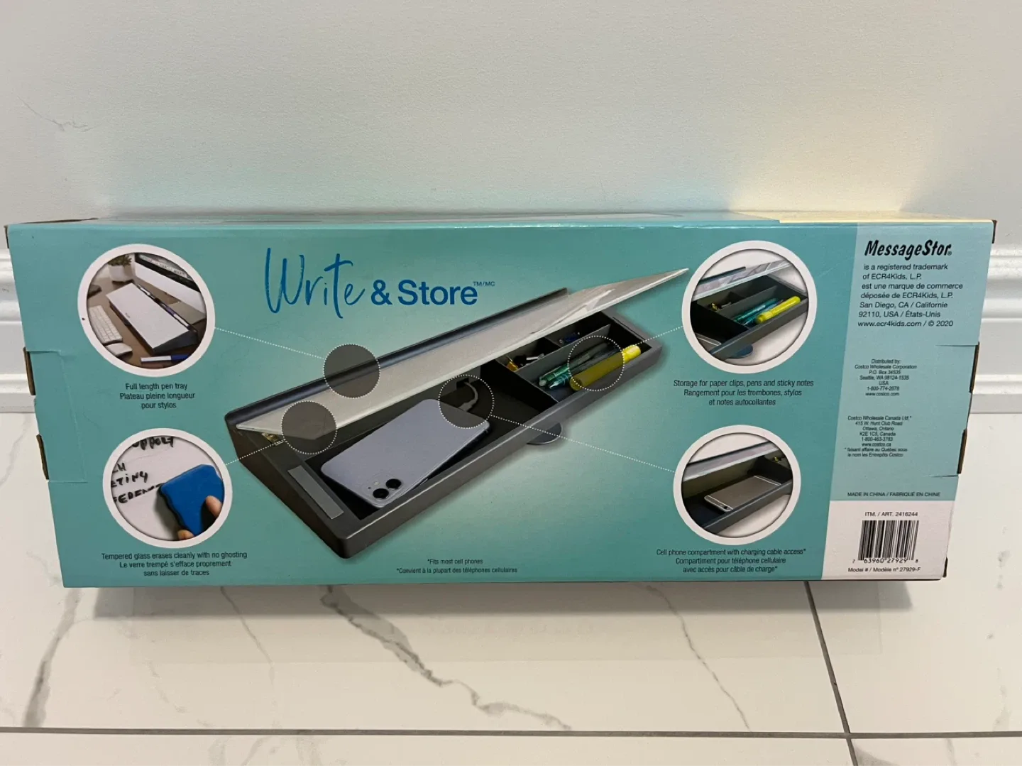 MessageStor Write & Store Glass Dry Erase Board thumbnail