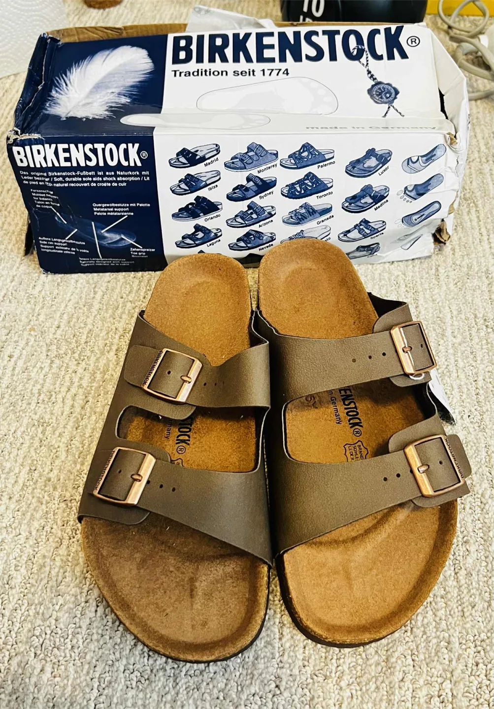 Birkenstock Arizona Taupe Sandals, Size 39 image indicator(5)