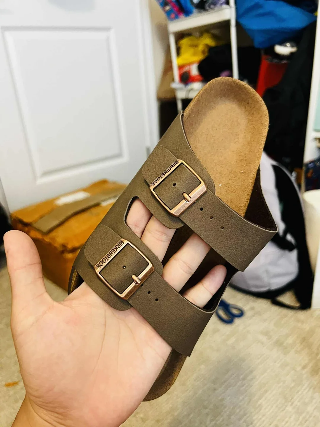 Birkenstock Arizona Taupe Sandals, Size 39 image indicator(4)