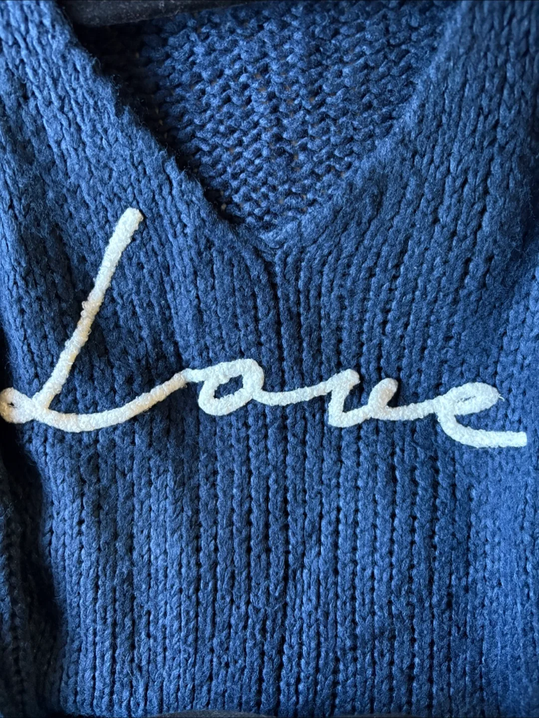 Elan Navy Blue Love Knit Sweater - Sz M image indicator(5)