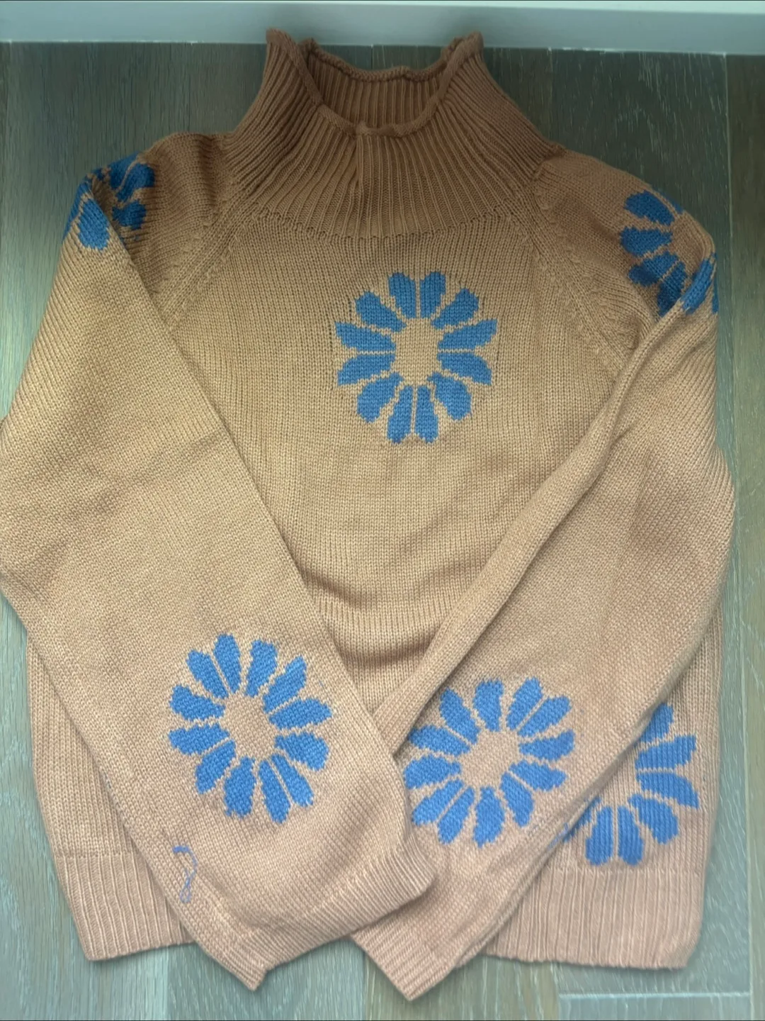 Sweater with Blue Floral Pattern thumbnail