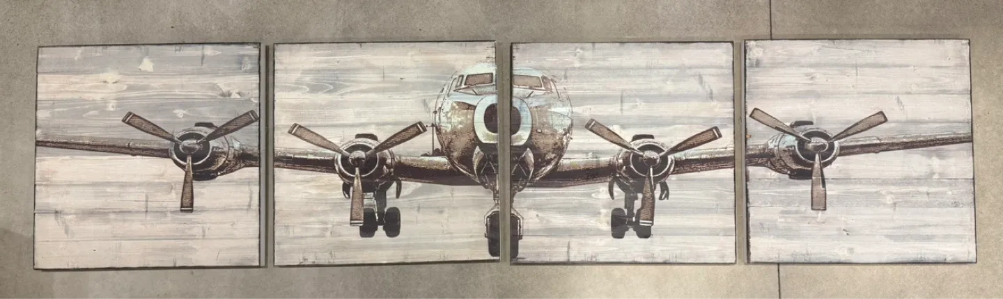 Airplane Wall Art - 4 Panel