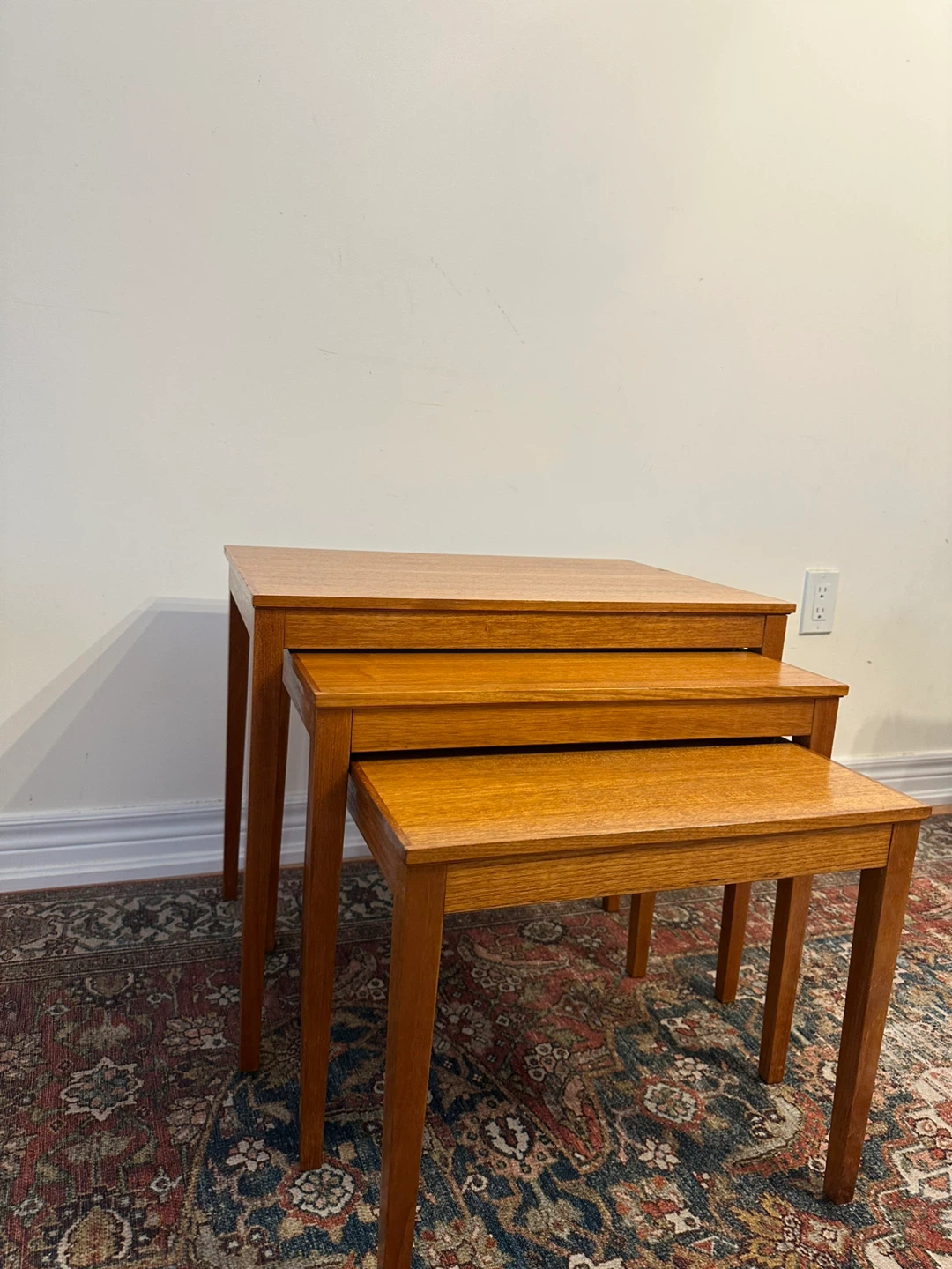 Mid-century teak, nesting tables - photo 2