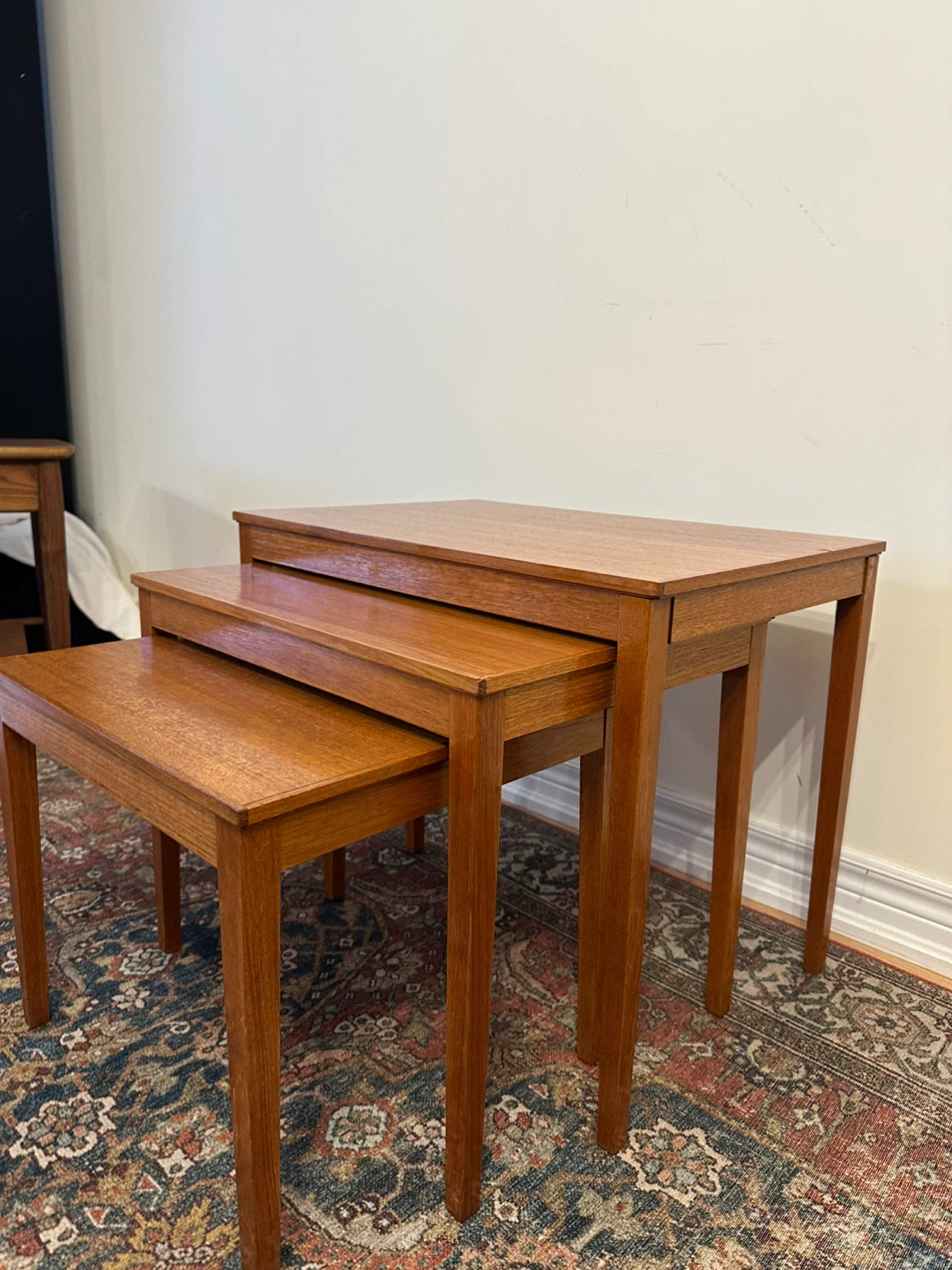 Mid-century teak, nesting tables - photo 3
