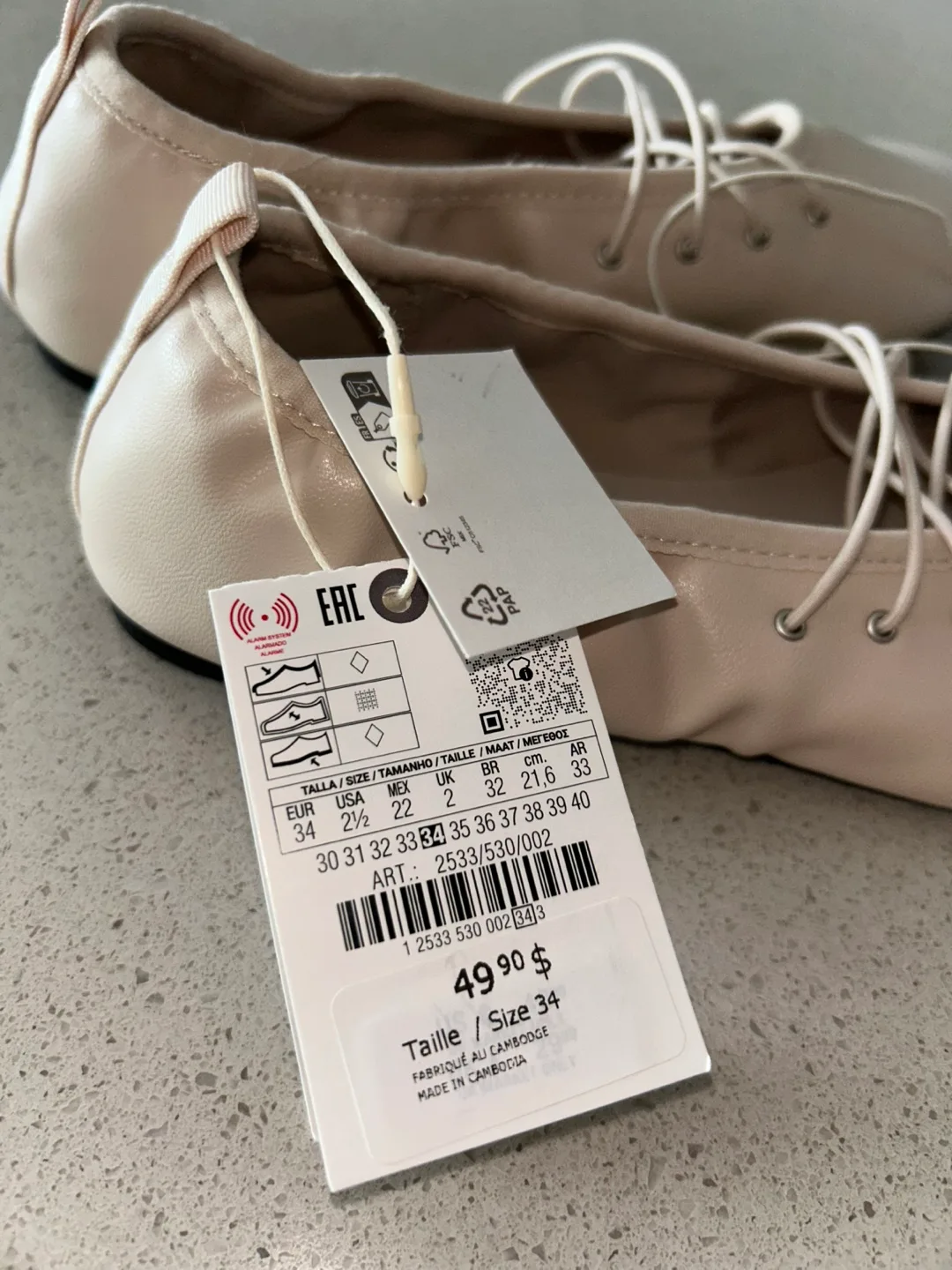 Zara Ballet Flats - Size 2 1/2 (US) image indicator(3)