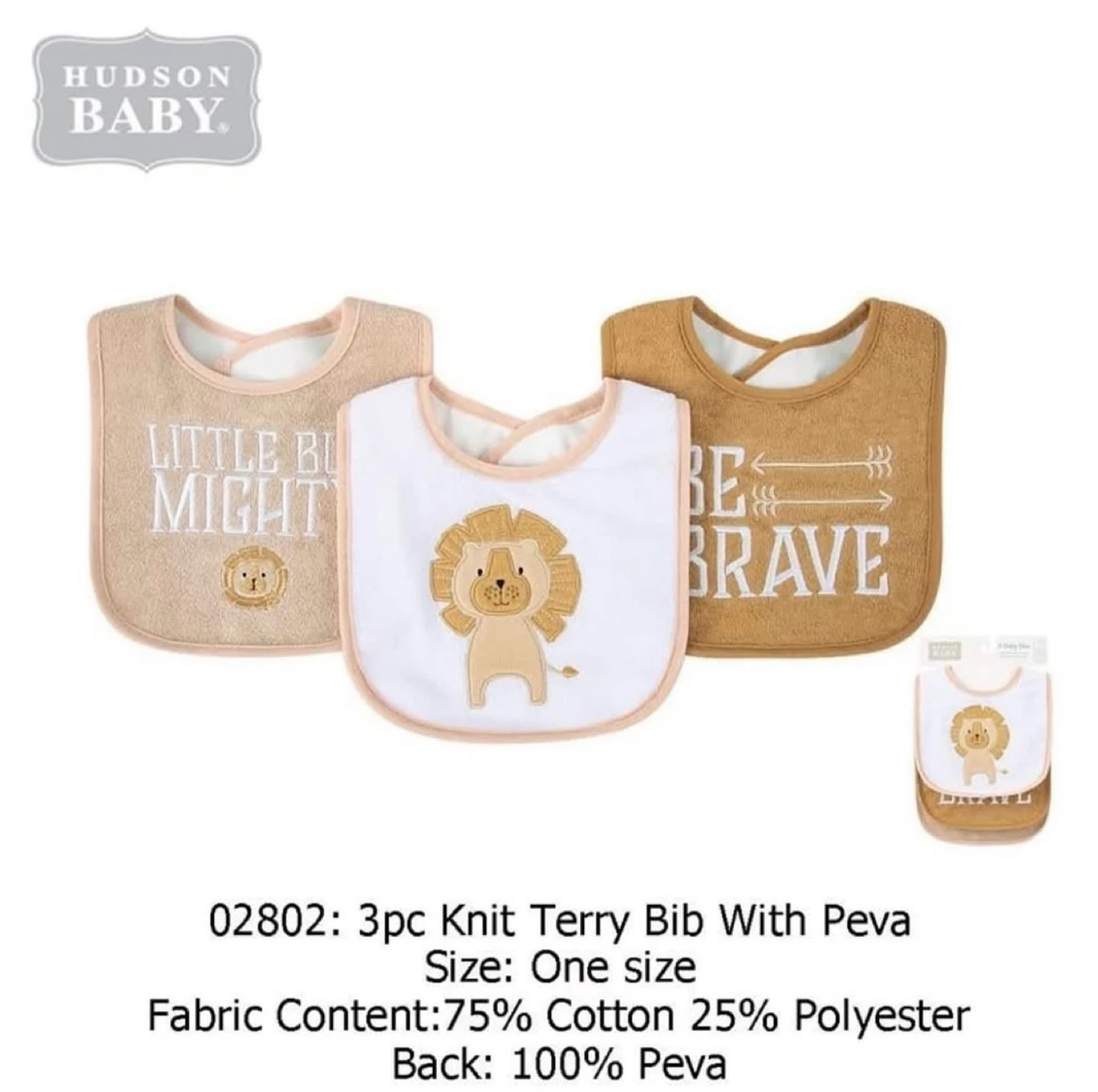Hudson Baby 3-Pack Knit Terry Bibs - NEW