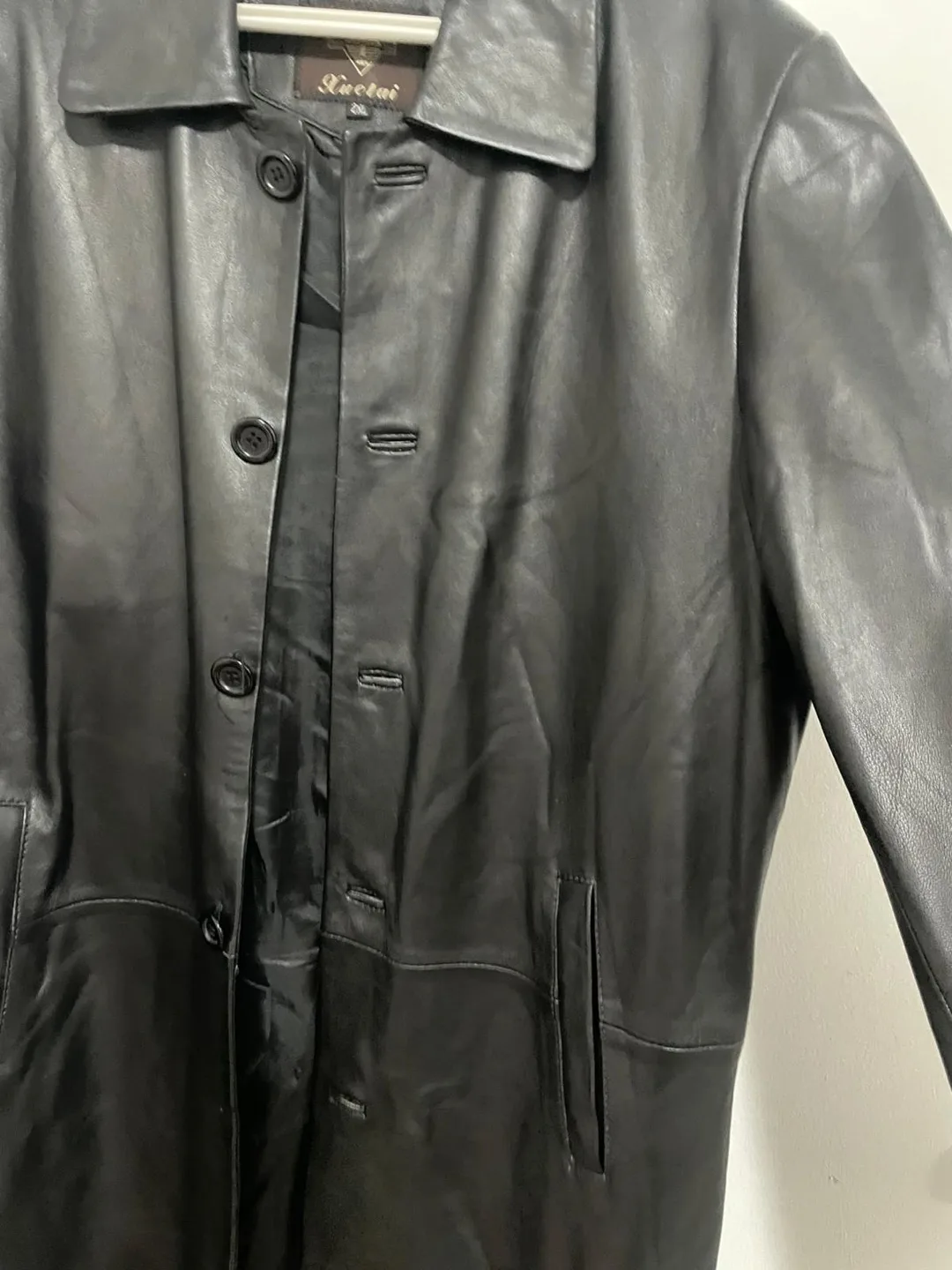 Xuetai Black Leather Coat - Size XXL image indicator(2)