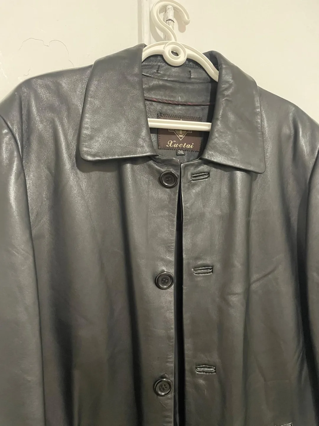 Xuetai Black Leather Coat - Size XXL image indicator(4)