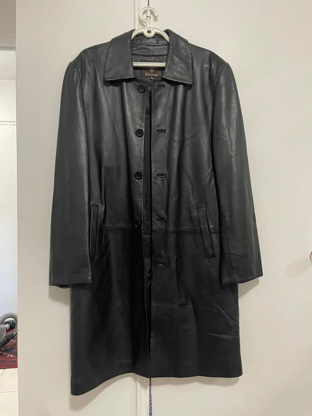 Xuetai Black Leather Coat - Size XXL image indicator(7)