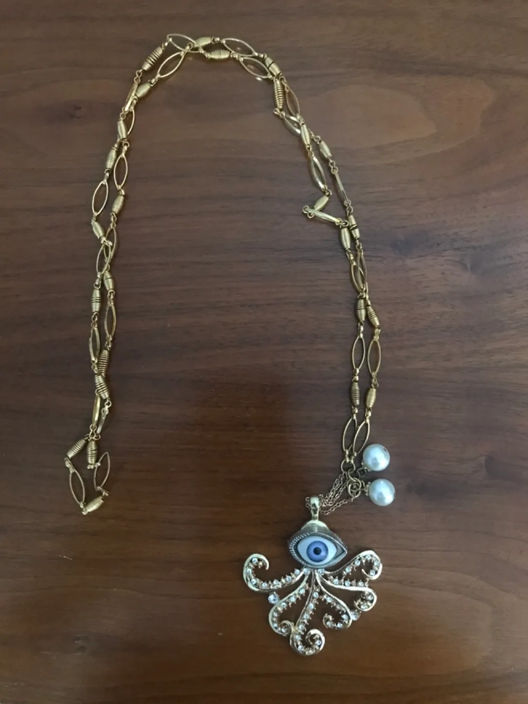 Eye Pendant Necklace - Gold Tone thumbnail