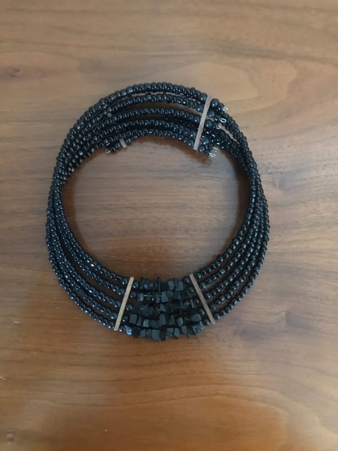 Black Beaded Choker/torque style Necklace thumbnail