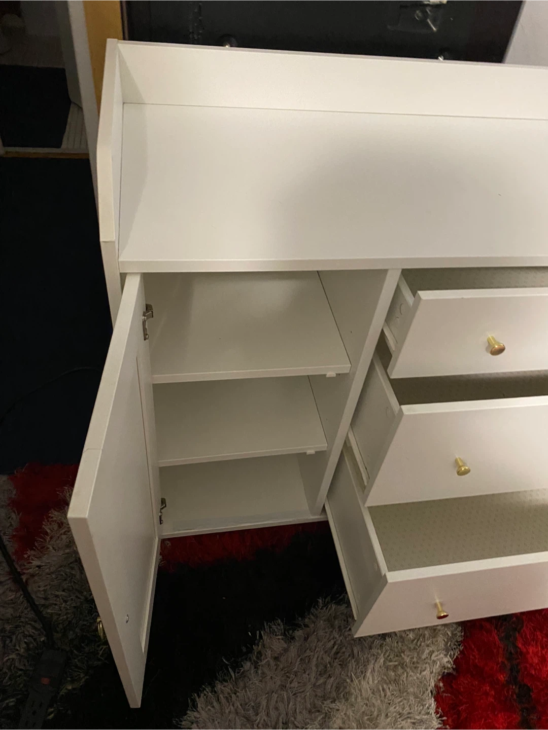 White Cabinet with Drawers and Shelves - photo 3