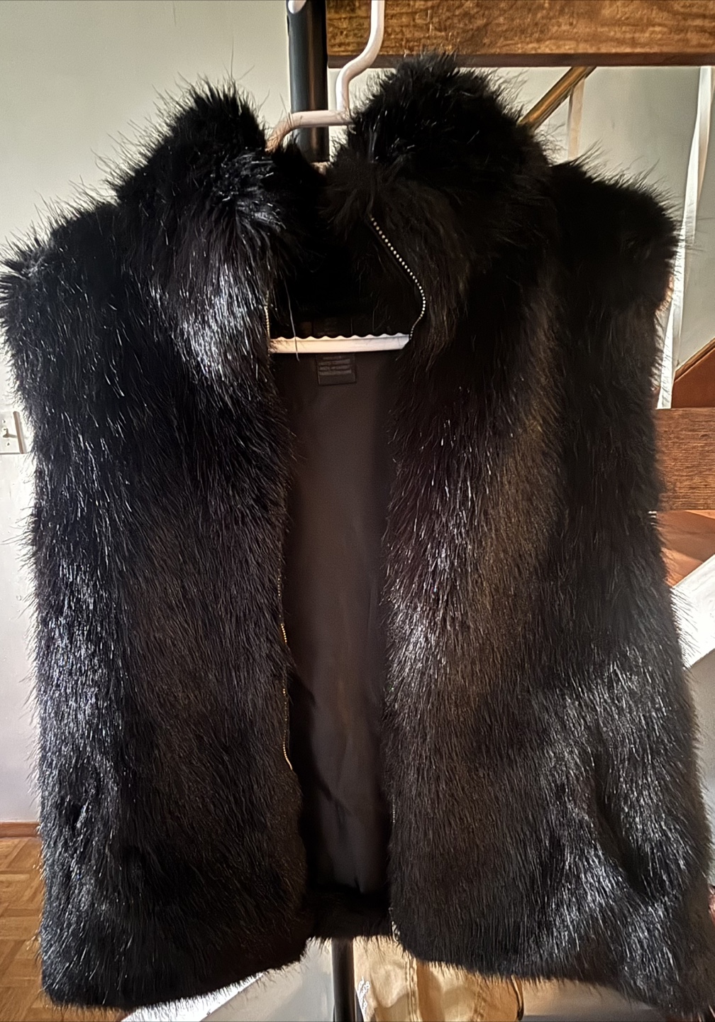 Black Faux Fur Vest Steve Madden