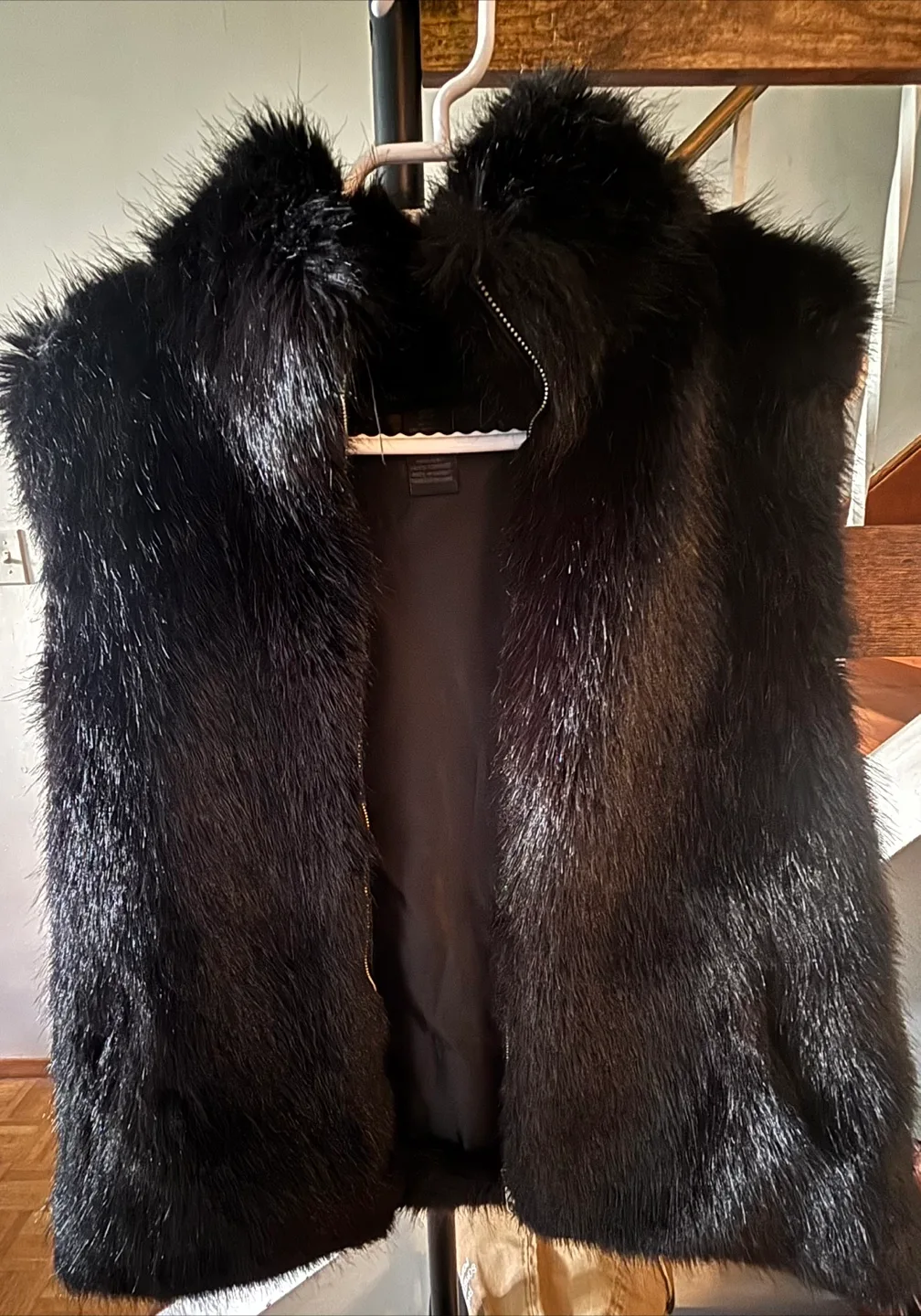 Black Faux Fur Vest Steve Madden thumbnail