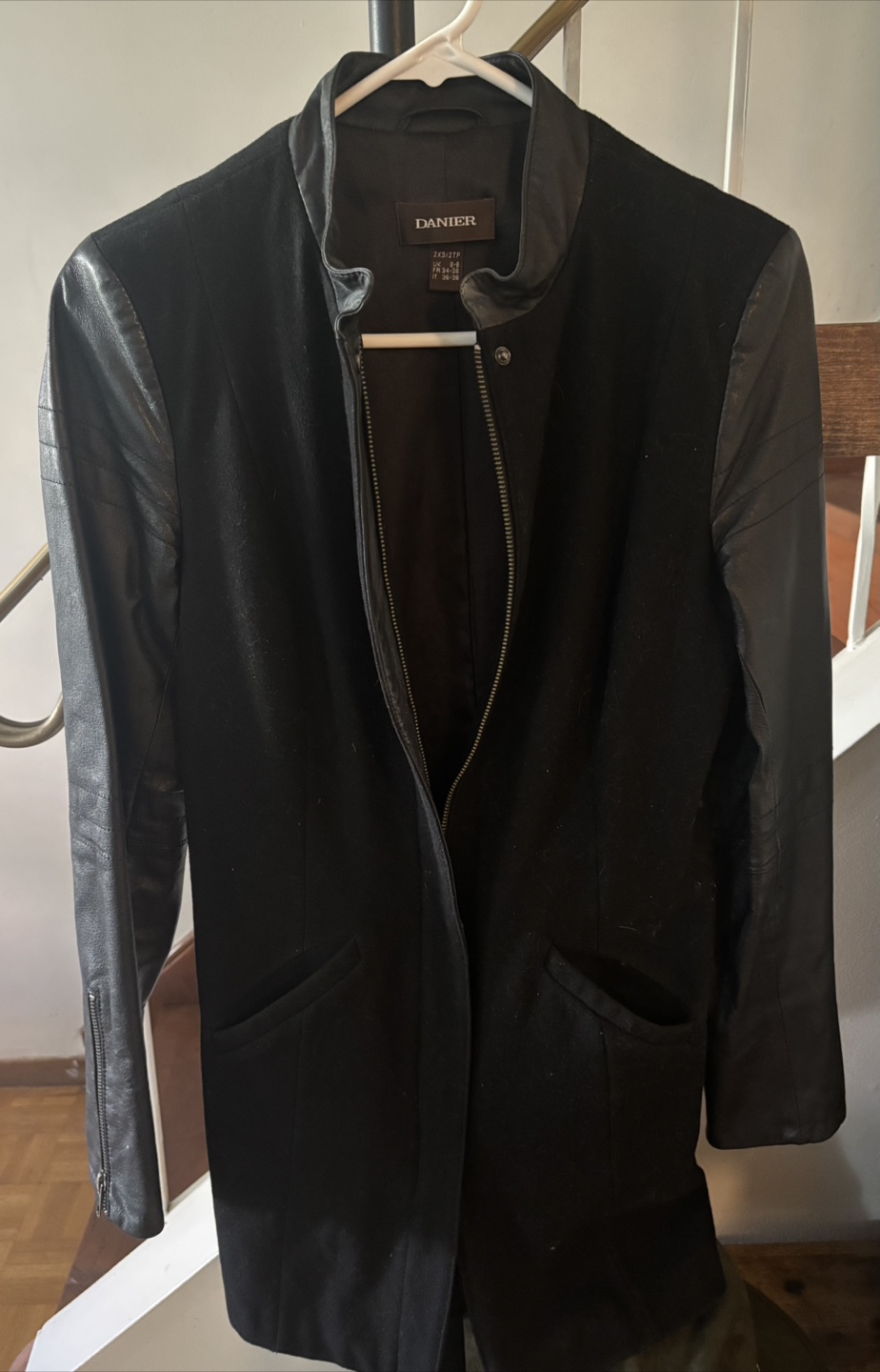 Danier Black Leather Jacket - Size XS