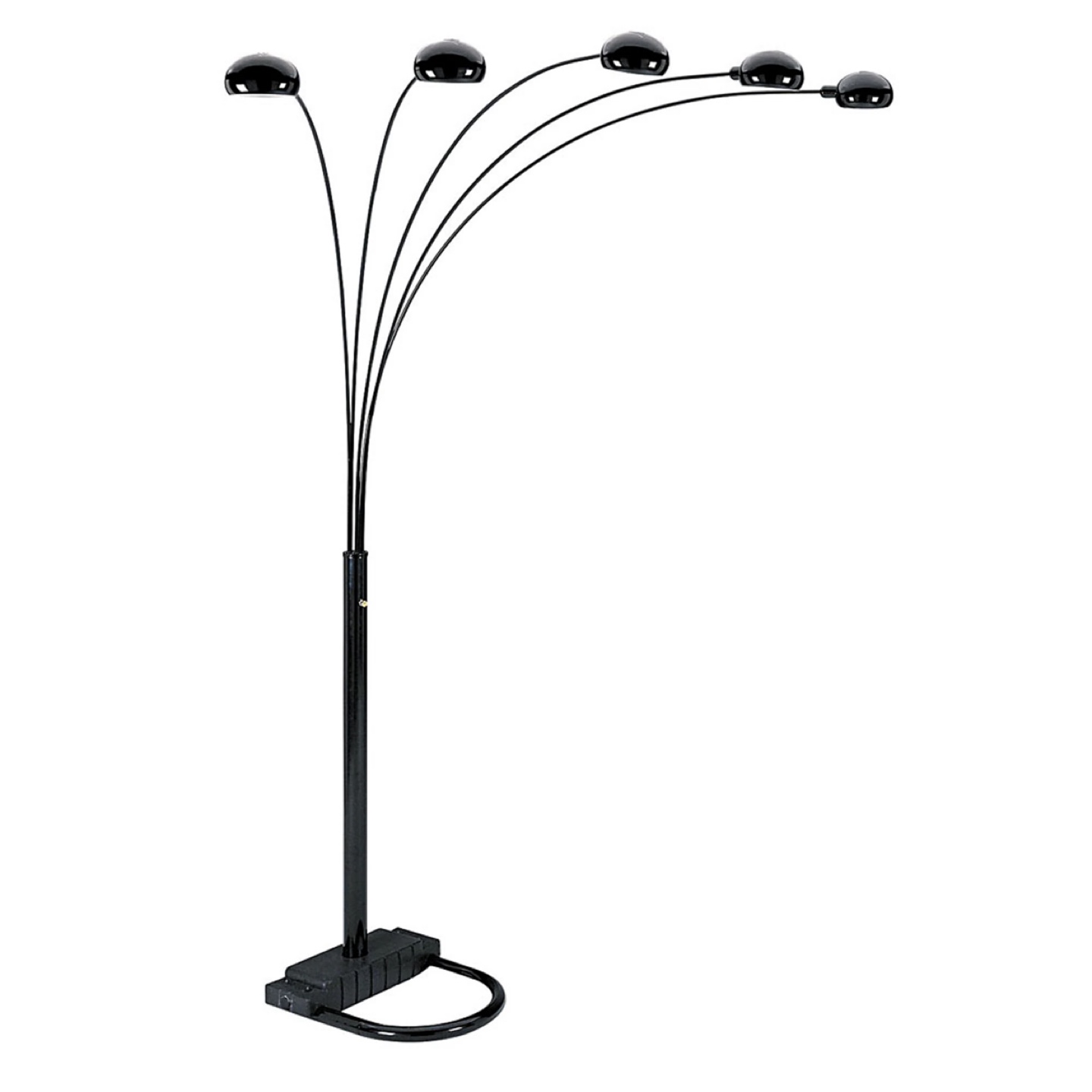 TWO Black Five-Light Arc Floor LampS