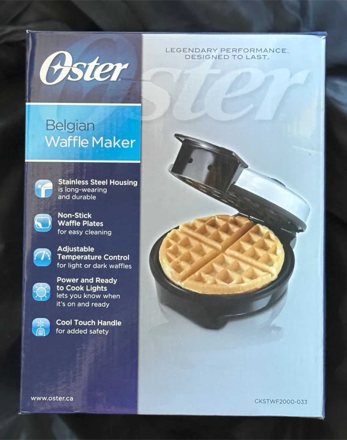Oster Belgian Waffle Maker - Like New! thumbnail