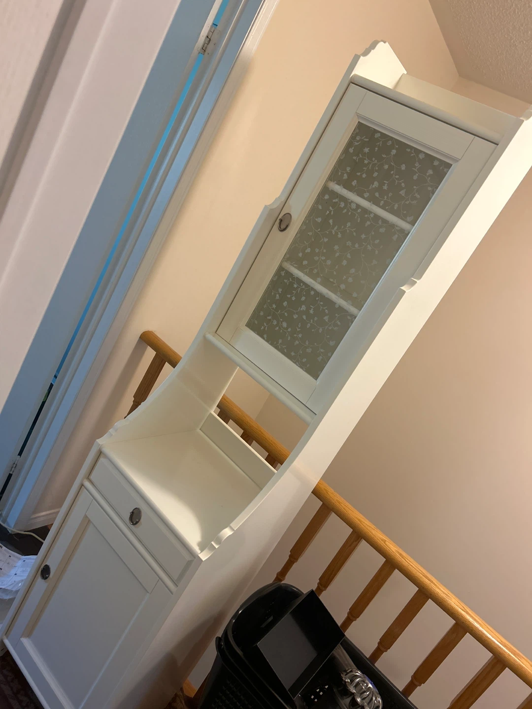 White Bathroom Cabinet with Glass Door