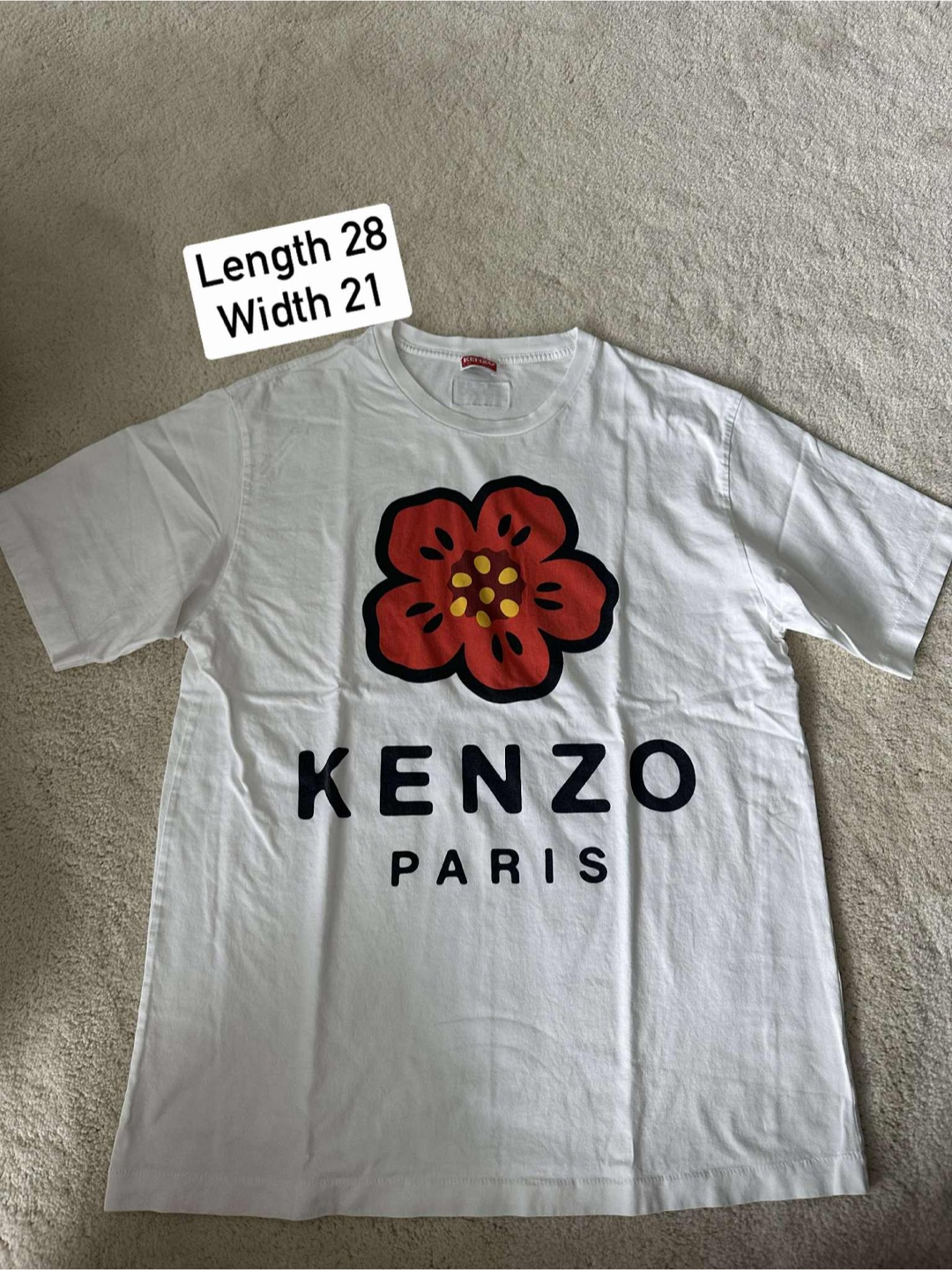 KENZO Paris White T-Shirt (Length 28, Width 21)