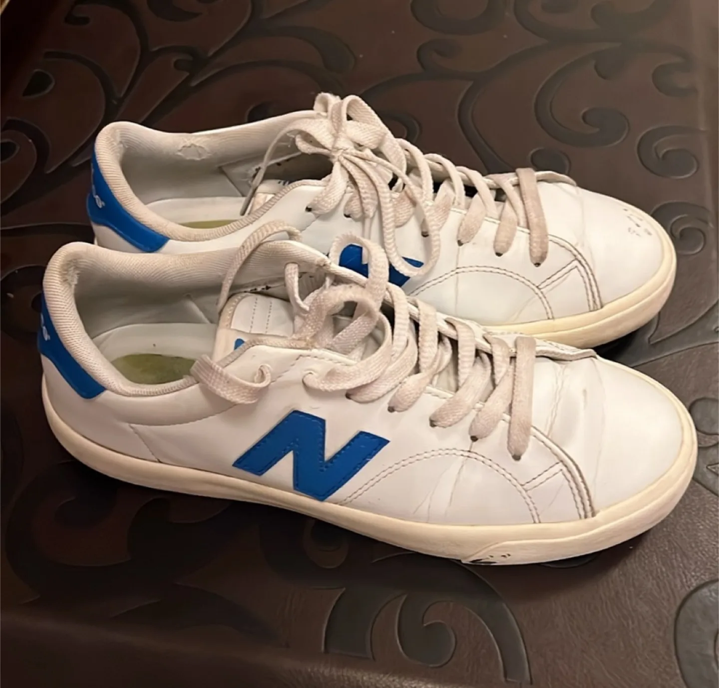 New Balance White & Blue Sneakers image indicator(3)