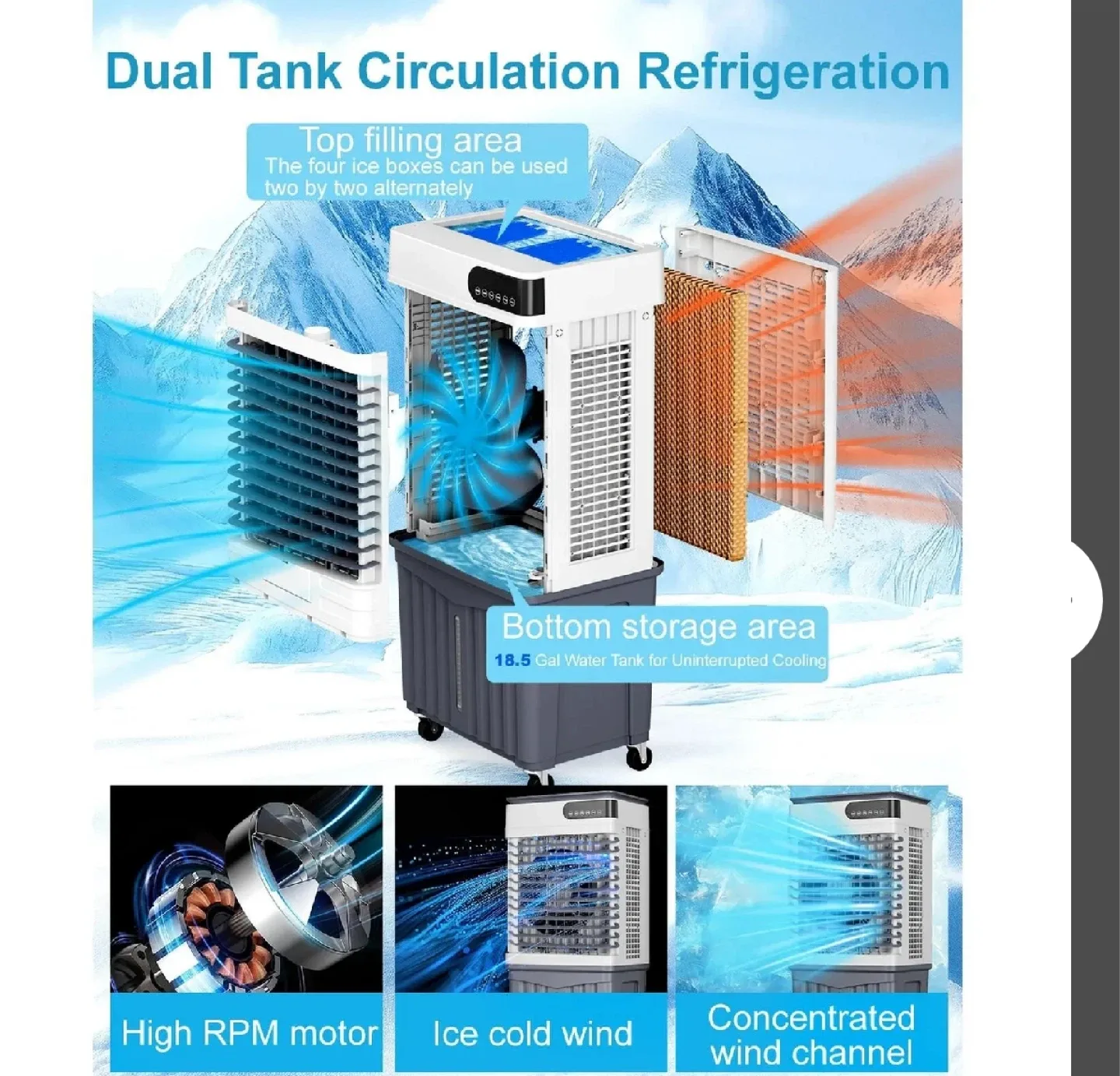 Dual Tank Circulation Refrigeration Air Cooler image indicator(2)